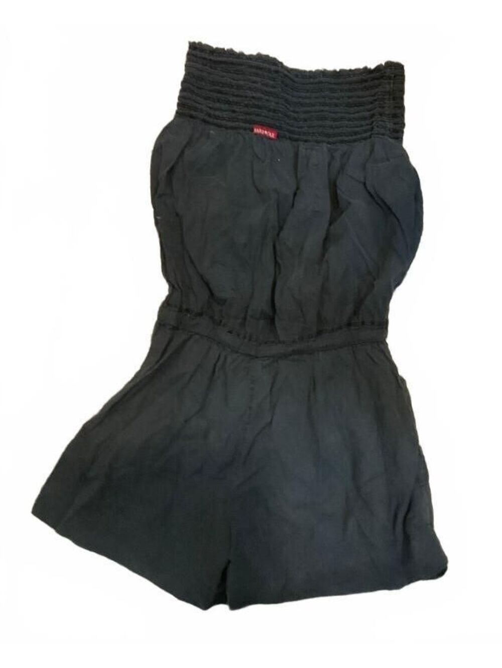 Hard Tail black strapless shorts romper